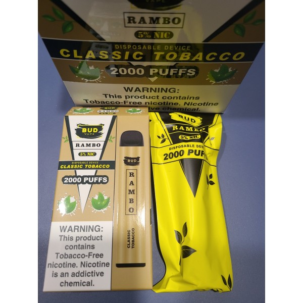 Bud Vape RAMBO Classic Tobacco 2000 puffs