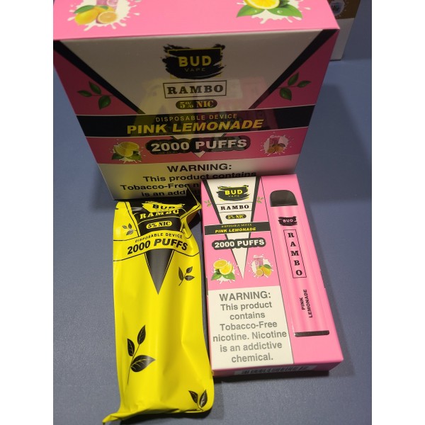 Bud Vape RAMBO Pink Lemonade 2000 puffs