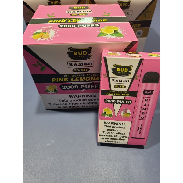 Bud Vape RAMBO Pink Lemonade 2000 puffs