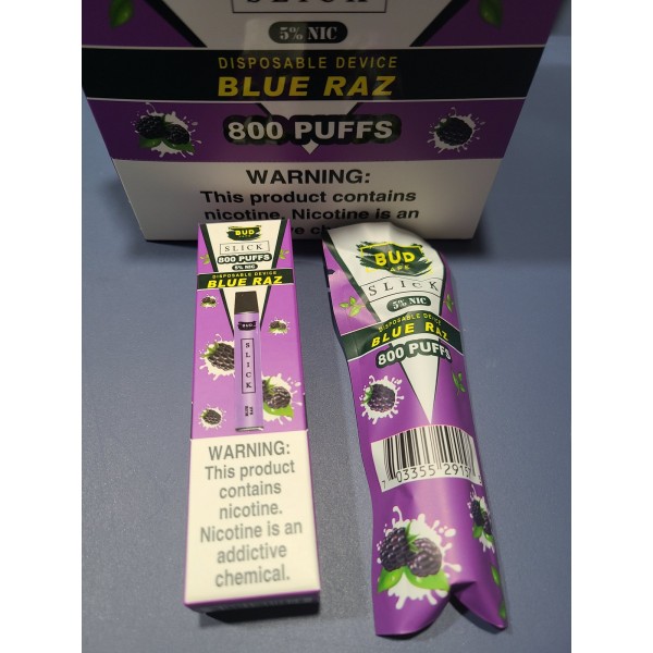 Bud Vape Slick - 800 puffs - Blue Raz
