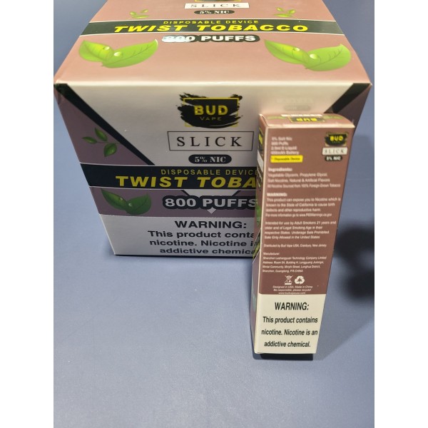 Bud Vape Slick - 800 puffs - Twist Tobacco