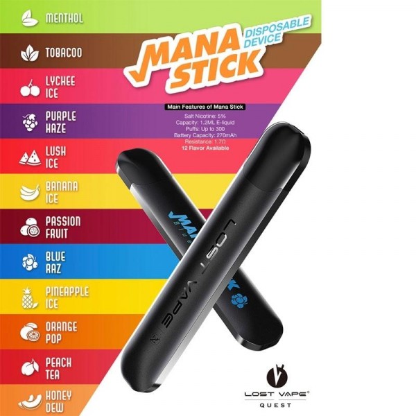 Lost Vape Mana Stick Disposable - Peach Tea