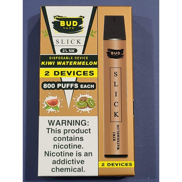 Bud Vape Slick [2 pack] - 1600 puffs - Kiwi Watermelon