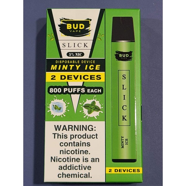 Bud Vape Slick [2 pack] - 1600 puffs - Minty Ice