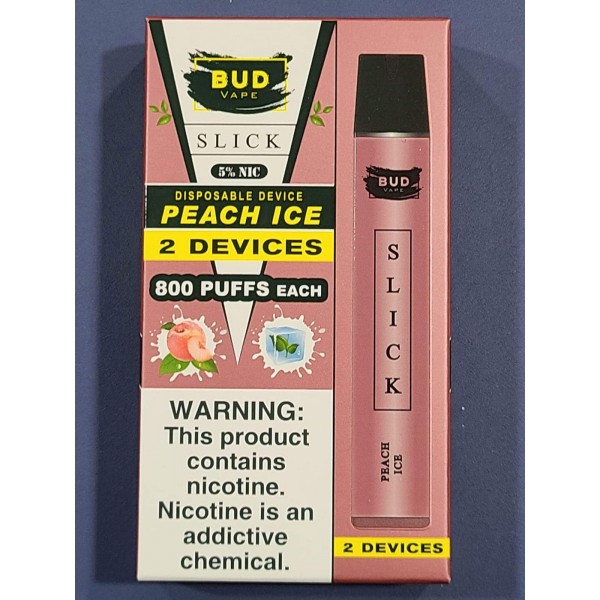 Bud Vape Slick [2 pack] - 1600 puffs - Peach Mango