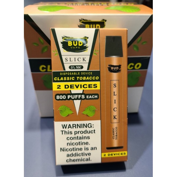 Bud Vape Slick [2 pack] - 1600 puffs - Classic Tobacco
