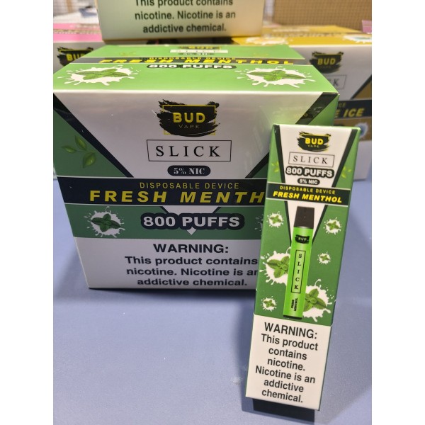 Bud Vape Slick - 800 puffs - Fresh Menthol