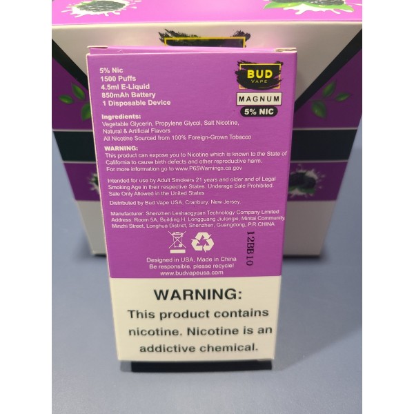 Bud Vape Magnum - 1500 Puffs - Blue Raz