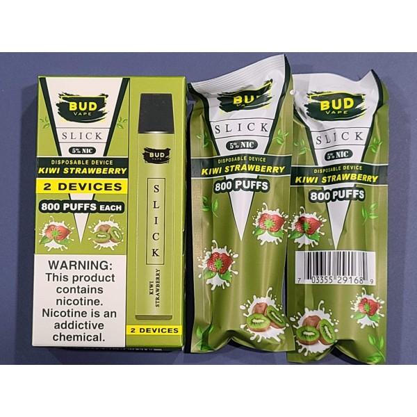 Bud Vape Slick [2 pack] - 1600 puffs - Kiwi Strawberry