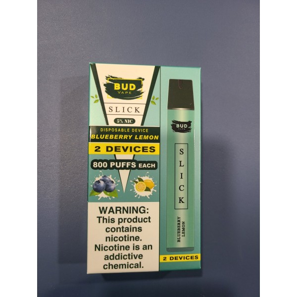 Bud Vape Slick [2 pack] - 1600 puffs - Blueberry Lemon