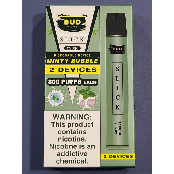 Bud Vape Slick [2 pack] - 1600 puffs - Minty Bubble