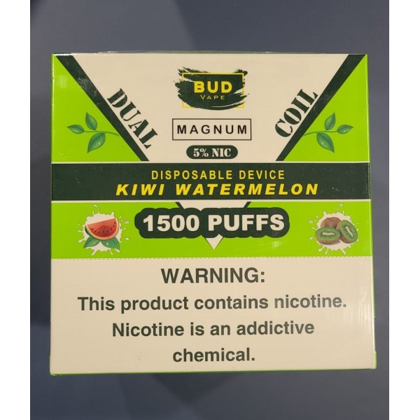 Bud Vape Magnum - 1500 Puffs - Kiwi Watermelon