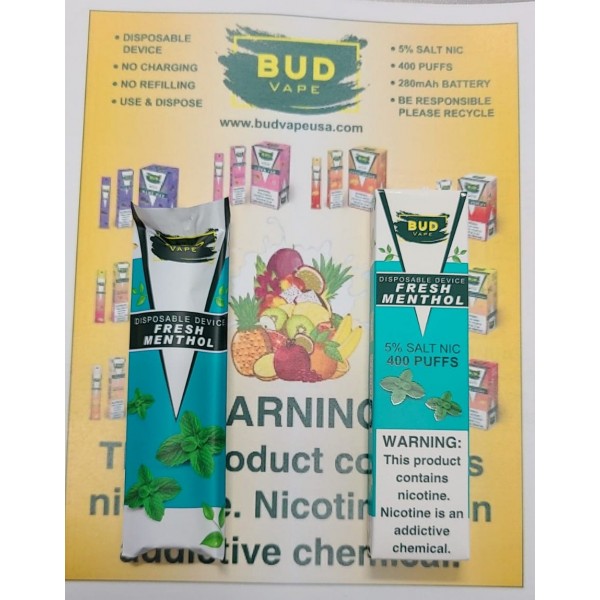 Bud Vape Disposables - Fresh Menthol