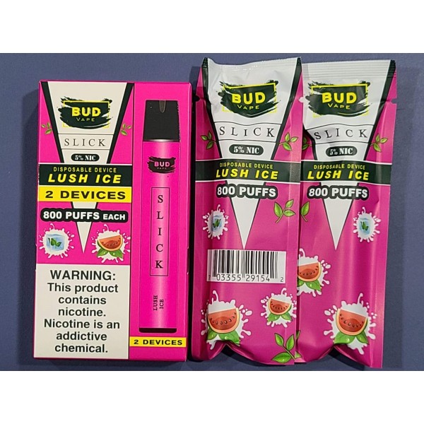 Bud Vape Slick [2 pack] - 1600 puffs - Lush Ice